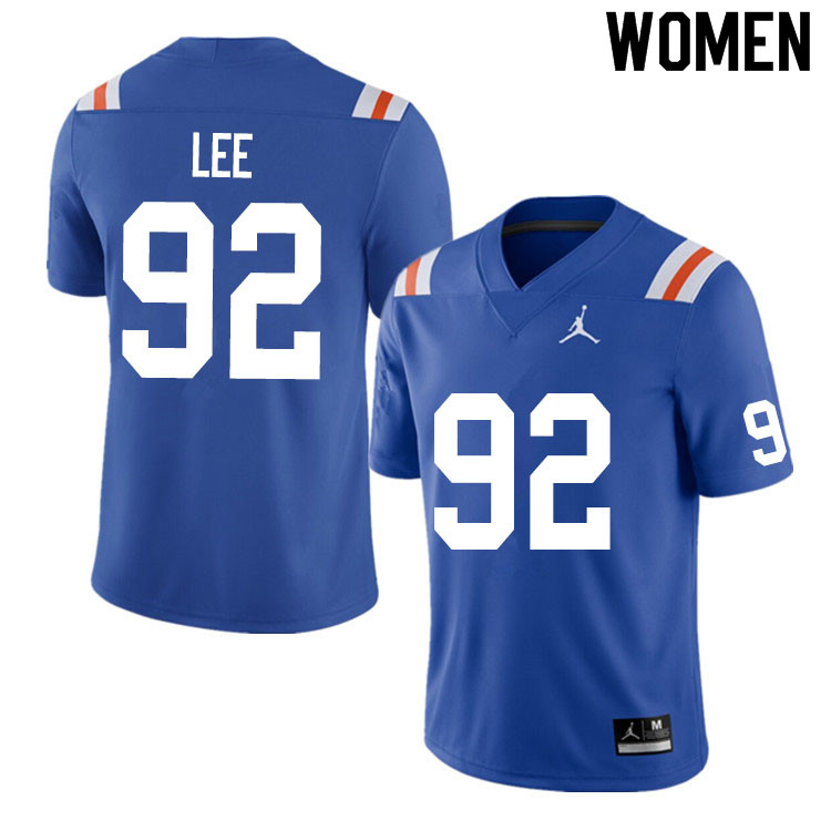 Women #92 Jalen Lee Florida Gators College Football Jerseys Sale-Throwback